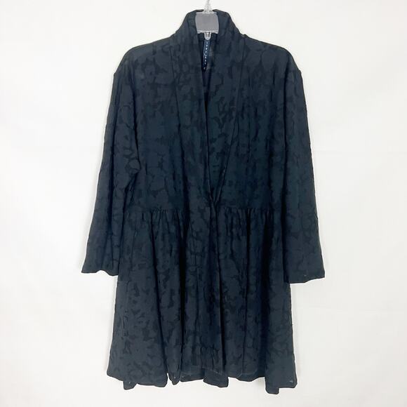 Luna Rae Lace Pleated Black Top Size Large - Picture 1 of 10